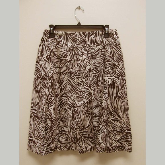 Ann Taylor Brown White Skirt Size 4 - Picture 2 of 5